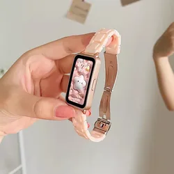 Women's Colorful Resin Watch Strap - Transparent Replacement Bracelet Accessory - Huawei band 10 (Pink)
