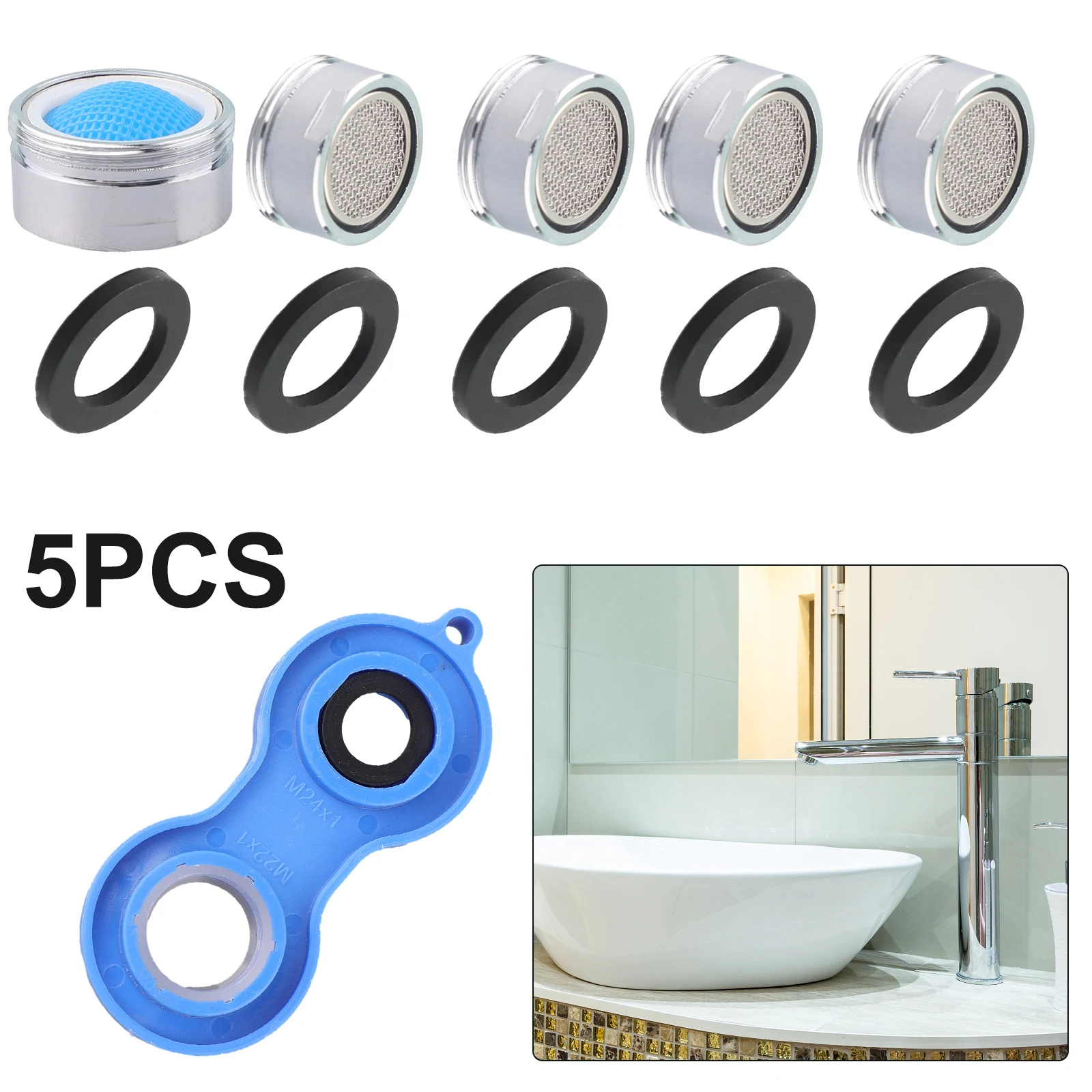Perlator Faucet Aerators 5x Regulator M24 Water Tap Perlators Water Parts Element Mixing Nozzle Wrench for Taps