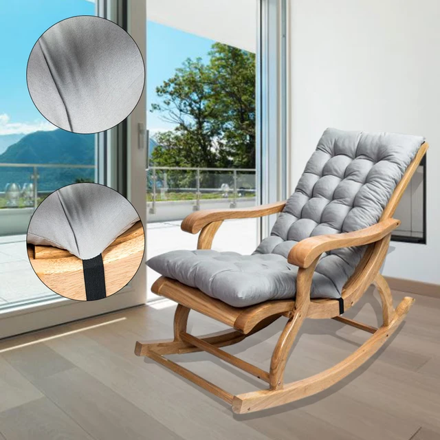 Coussin de chaise à bascule en tissu suédé inoffensif, siège de chaise de jardin, optique matelassurera, rempli de coton perlé, doux avec attaches pour l'extérieur 4