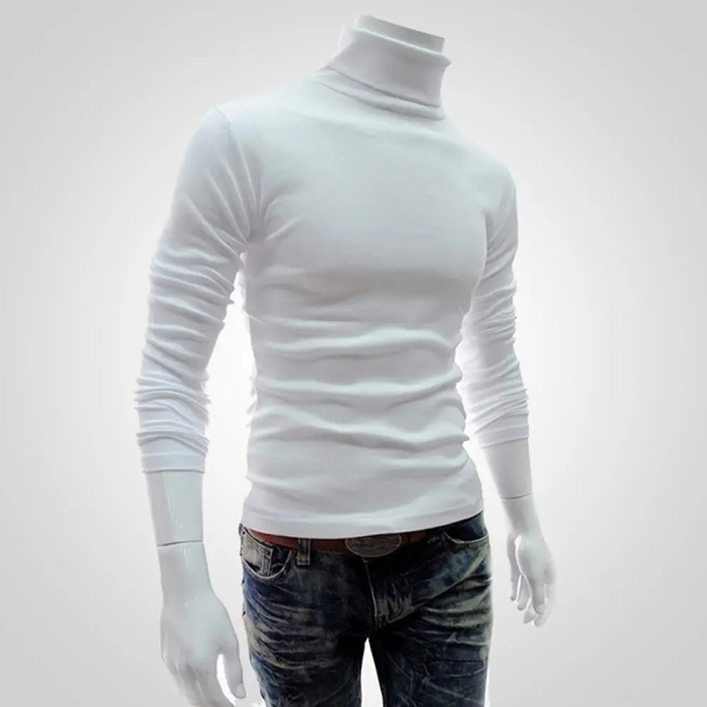 

Fashion Long Sleeve Turtleneck Men Pullover Lightweight Men Pullover Turtleneck Slim Fit Autumn Pullover for Home