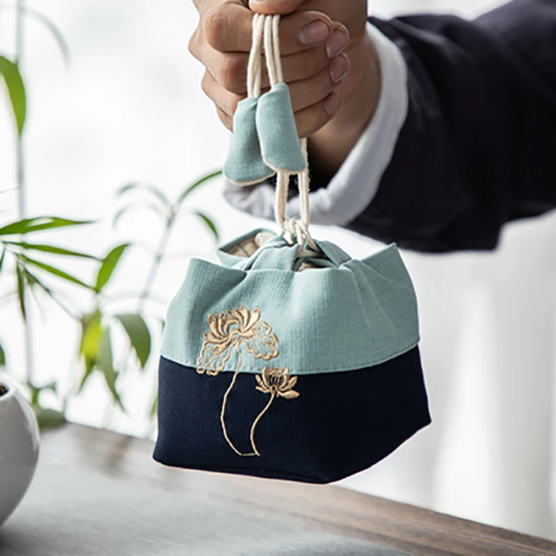 Teapot Teacup Storage Bag Pouch Portable Outdoor Travel Gaiwan jianzhan  Package Cloth Bag Chinese Kung Fu Tea Set Cozies Gifts