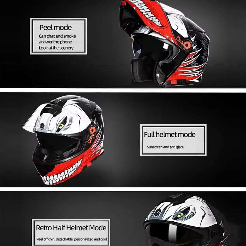 Casco de motocicleta TORC para hombre y mujer, cascos modulares