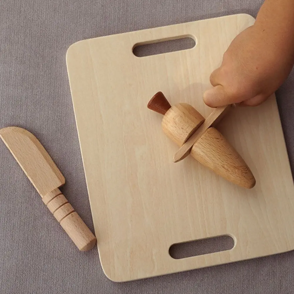 5 Pcs Wooden Toy Smooth Surface House Supplies Kitchenware Pretend Play Miniature Scene Educational Toy For Kids