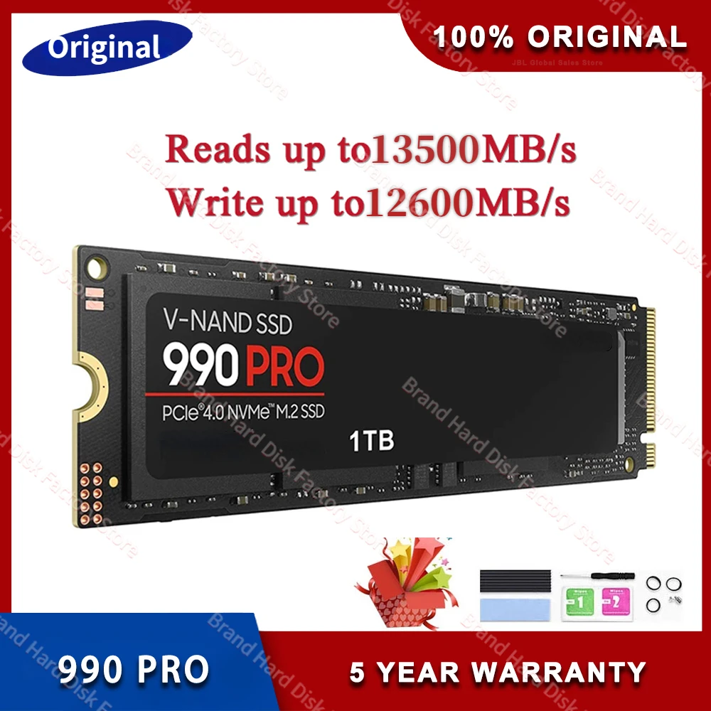 

2023 Newest 990PRO 1TB 2TB 4TB SSD Internal Solid State Disk M2 2280 PCIe Gen 4.0 X 4 NVMe 1.3c 250 500 MZ-V8V250B for Computer