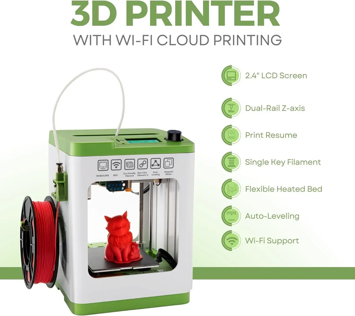 Fully Assembled Mini 3D Printer for Kids and Beginners - Complete Starter Kit with Auto Leveling 3D Printing Machine 2