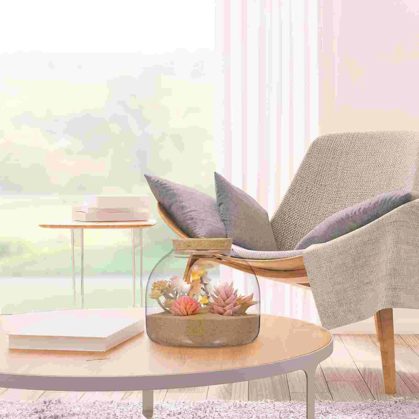 Plant Terrarium Container Cork Glass Bottle Plant Terrarium Large Micro Landscape Flower Pots Ecosystem Small Container Bracket Cookie Jar Office