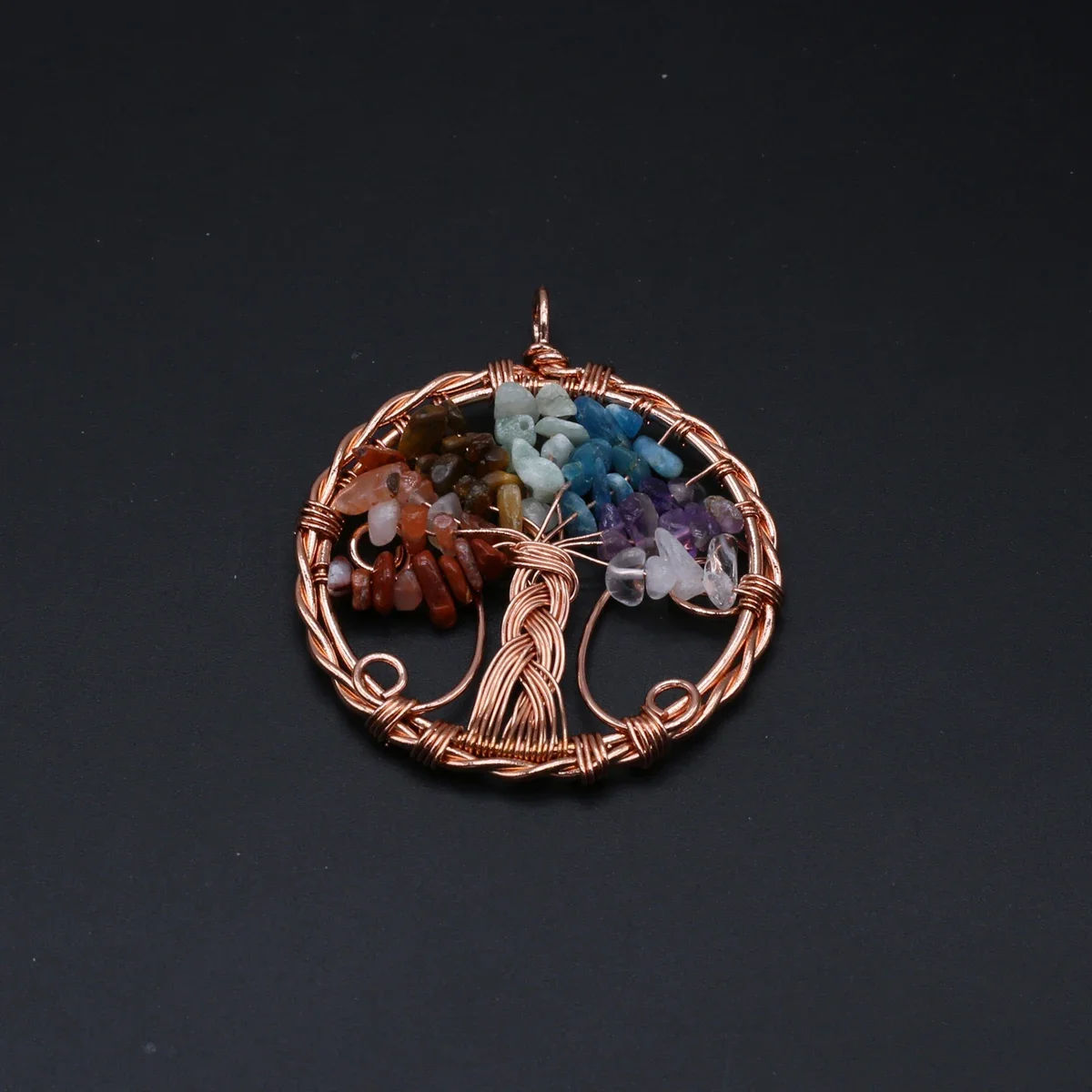 5PCS Wholesale Natural Stone Crystal Agate Life Tree Shaped Gravel Pendant DIY Jewelry Making 7 Chakra Necklace Accessories Gift