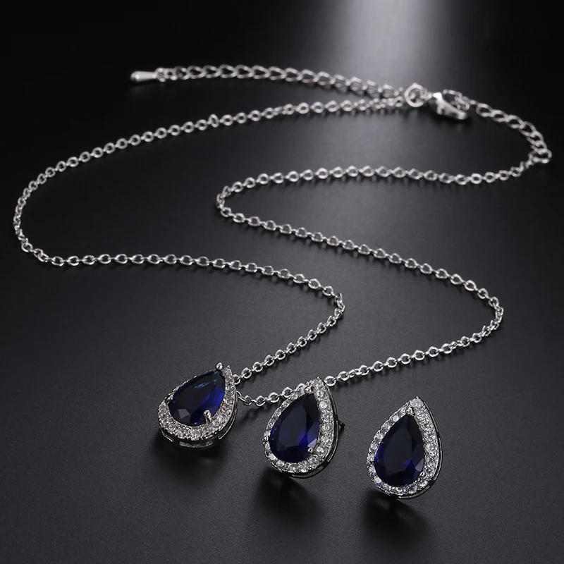 Jewelry Set Nigerian Water Drop Cubic Zirconia Wedding Jewelry Sets inlay Luxury Crystal Bridal Jewelry Set Gifts For Bridesmaids AS099 jewelry sets jewelry set
