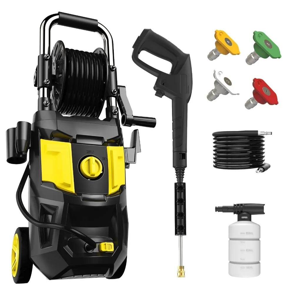 

Electric Pressure Washer, 4200PSI Max 2.8 GPM Power Washer with 20FT Hose, 35FT Power Cord, 4 Nozzles, Foam Cannon & Spray Gun