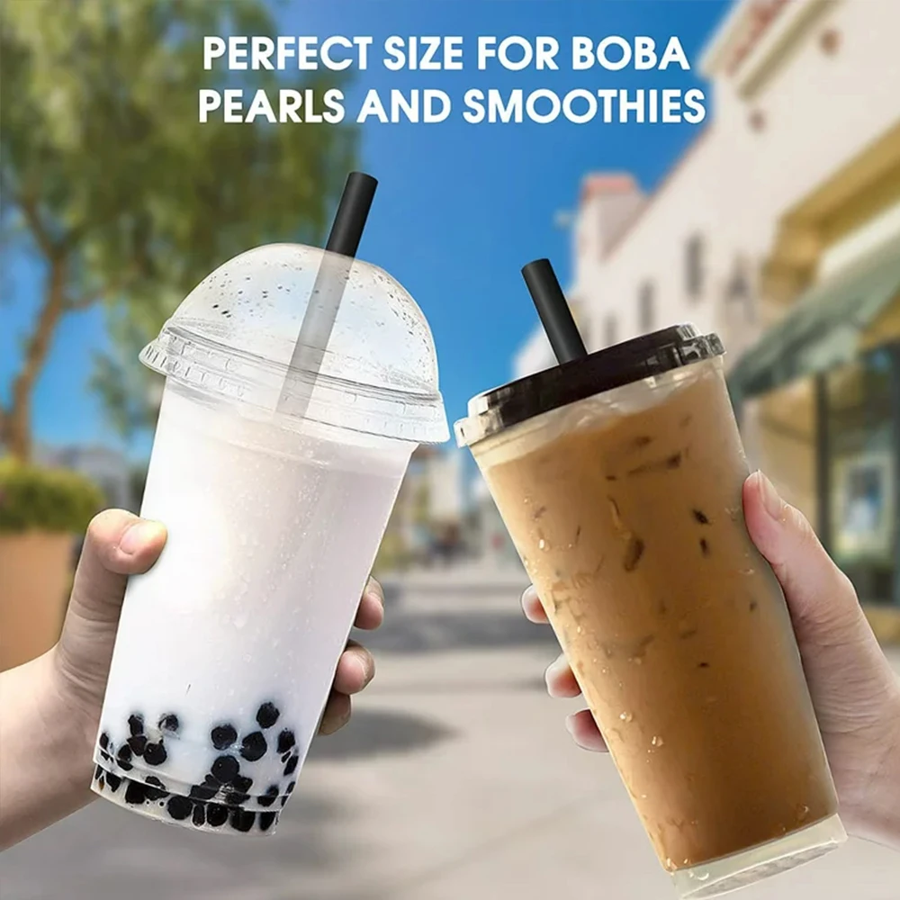 50/600Pc Large Black Bubble Tea Milkshake Drinking Straws Jumbo Smoothie Straws MilkTea Straws Party Wedding Bar Home Accessory