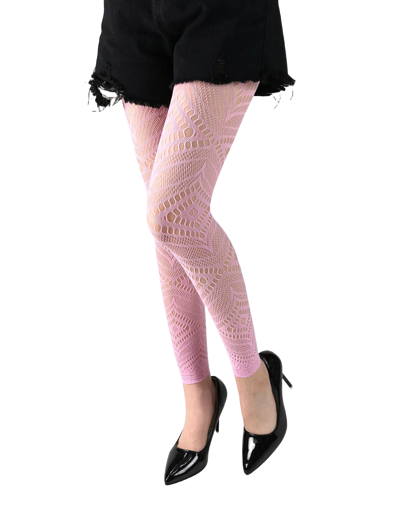 Farbige gemusterte Netzstrumpfhose für Damen mit hoher Taille, fußlose Strumpfhose, Mädchen-Leggings, Strümpfe für 40–75 kg, 150–170 cm 907 – Detail 2