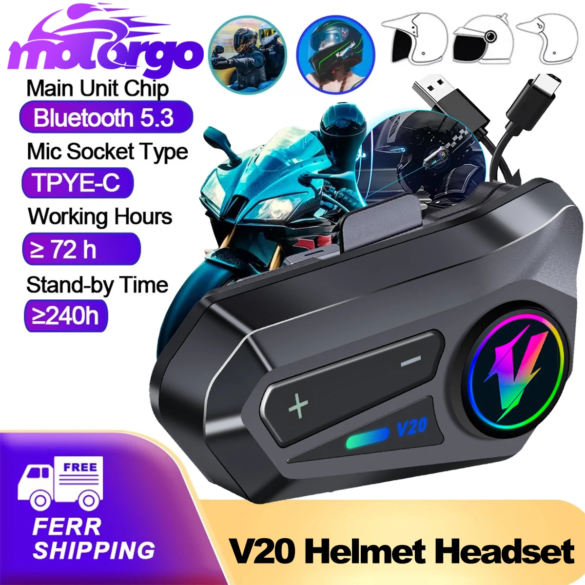 Greatzer Motorcycle Helmet Bluetooth 5.3 Headset Pair CVC & DSP - Foto 12