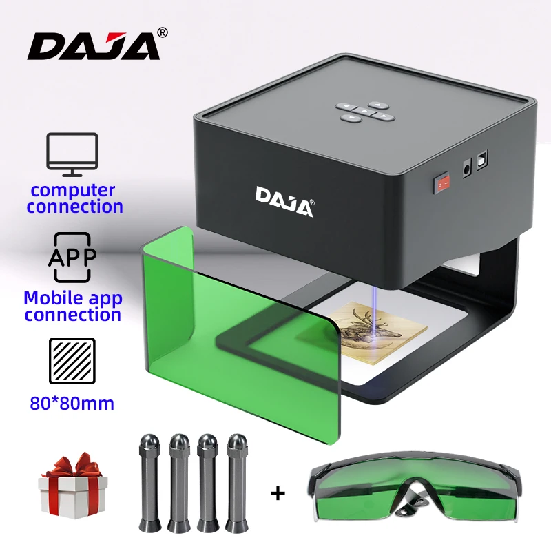 DAJA 레이저 개기 CNC DIY DJ6 레이저 개기 3000mw 고속 미니 로고 마크 프린터 커터 목공 목재 플라스틱 