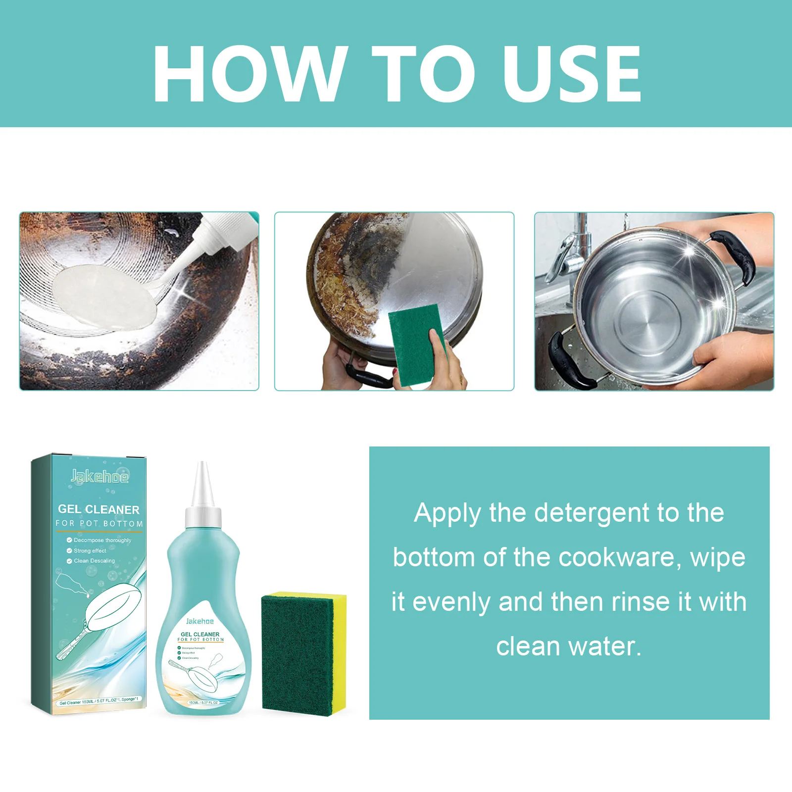 Pot Bottom Rust Remover Strong Degreasing Descaling Kitchen Gel Cleaner