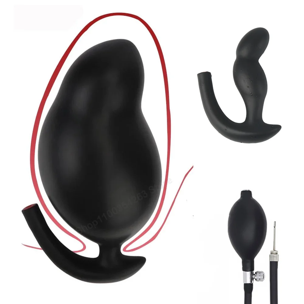 Go Out Inflatable Anal Dilator Expandable Dildo Pump Silicone Huge Anus Butt Plug Prostate Massager Sex Toy For Men