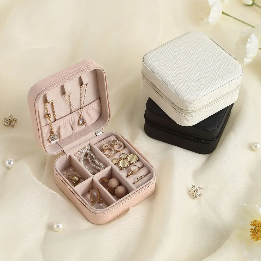 Portable Leather Jewelry Organizer and Display Case