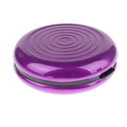 Round Coin Storage Box and Dispenser Wallet in Aluminum Alloy and Plastic (Purple)
