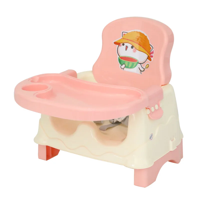 Multifunctional Kids Dining Chair Safety Belt Adjustable Folding Portable Eating 1-3 Years Baby Booster Chair