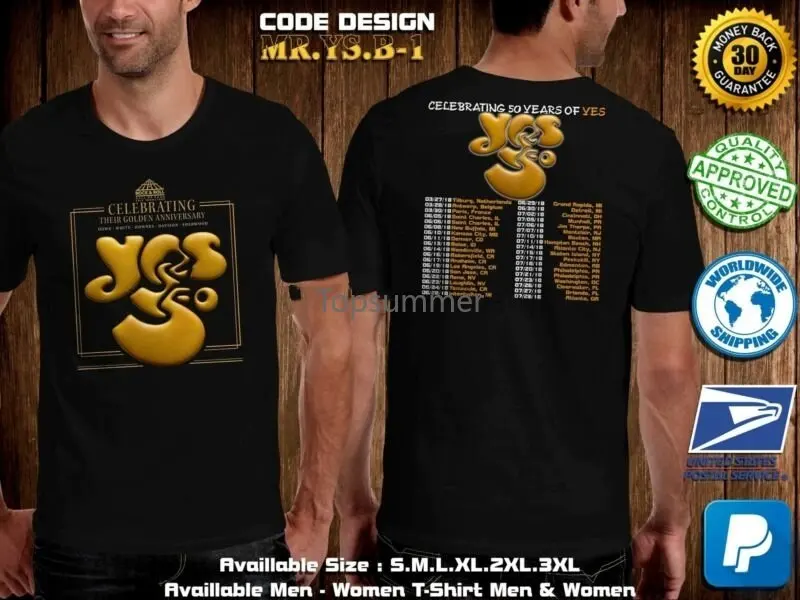

Celebrating The Golden Anniversary 50 Year Yes Band 2018 Ready Tshirt S-3Xl #1
