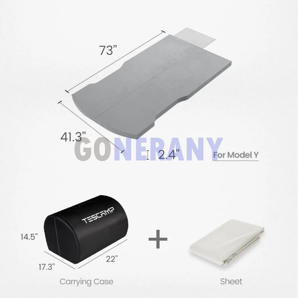 Camping Mattress for Tesla Model Y/X CertiPUR Memory Foam Mattress Storage Bag & Sheet Provided Portable In Car Sleeping