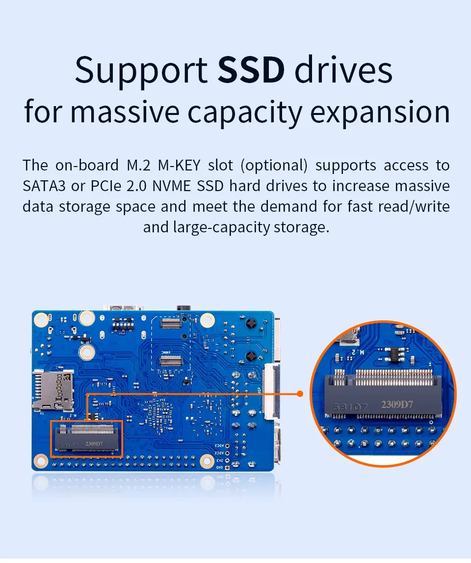 Quad-Core, 64 bits, WiFi, BLE Gigabit, SBC,