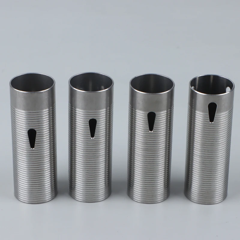 Stainless Steel CNC Ribbed Heat Dissipation Cylinder For Airsoft Ver.2 Gearbox 80%/70%/60%/50% Sport Toy