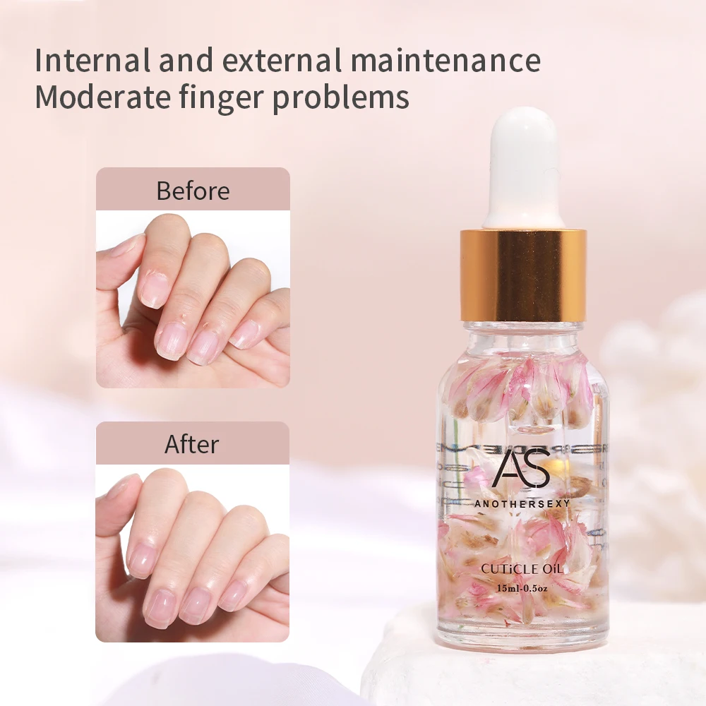 15ML Dried Flower Nail Care Oil Nourish Restore Damaged Nails Vitamin Soften Moisturizes Strength nail care oil