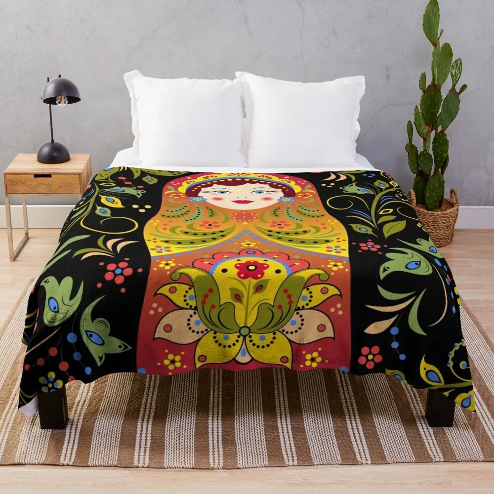 

russian doll matryoshka Throw Blanket for sofa warm winter Blankets