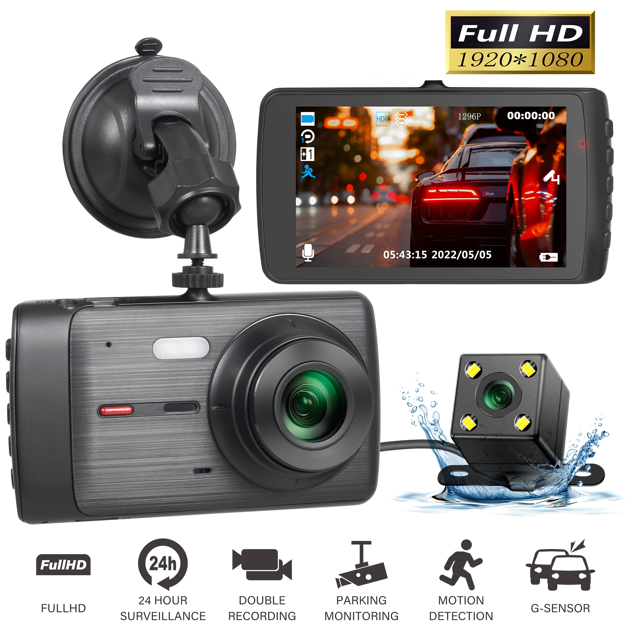 

Car DVR Full HD 1080P Dash Cam Vehicle Camera Drive Video Recorder Parking Monitor Night Vision Auto Dashcam Black Box Registrar
