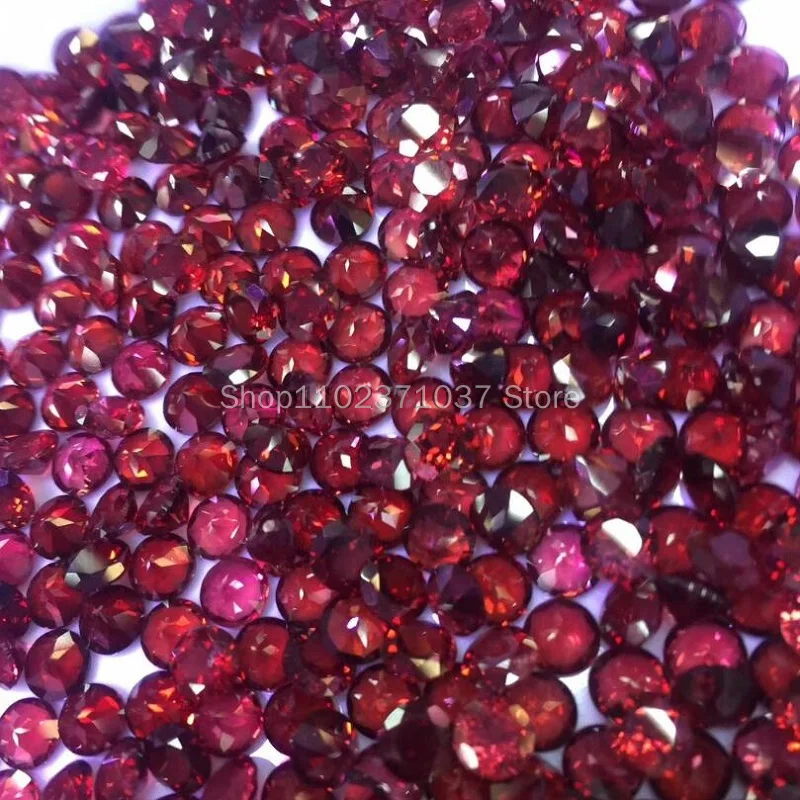 Natural Garnet Circle 6*6 Heart-shaped 6*6 Mm Ring Surface Jewelry Making Accessories Bead Pendant Material