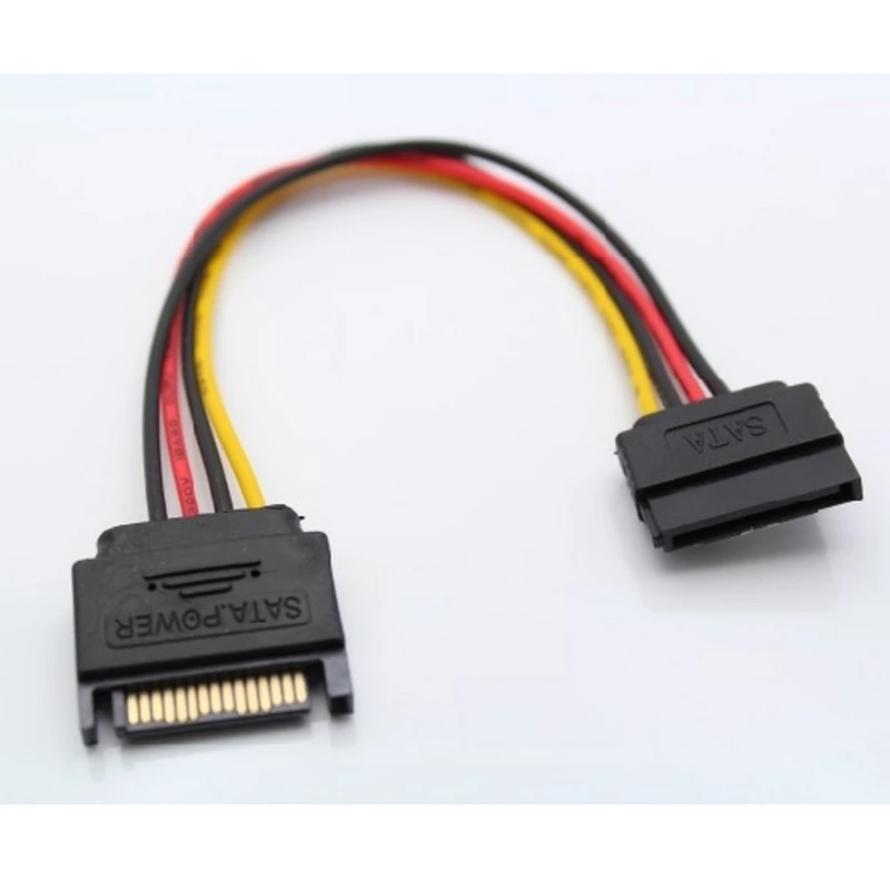 

8 Inches Male to Female 15 Pin 15P SATA Power Extension Cable 20cm