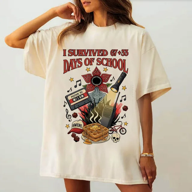 Demogorgon T-shirt Funny Women Men Hawkins Clipart Graphic Tee Demogorgon Shirts Trendy Gothic Tops 2