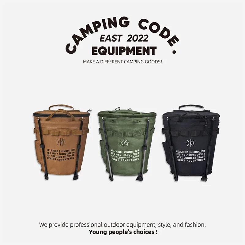 Portable Collapsible Outdoor Camping Ice Bucket Car Carrying Round Bucket Insulation Keep Cold Keep Fresh Bag