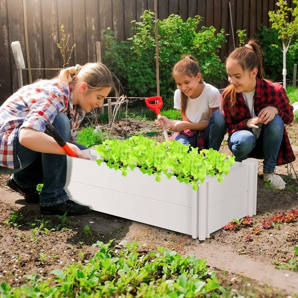 

45x22x13'' Wooden Raised Garden Bed Outdoor Planter Boxes Kit Vegetable Herb
