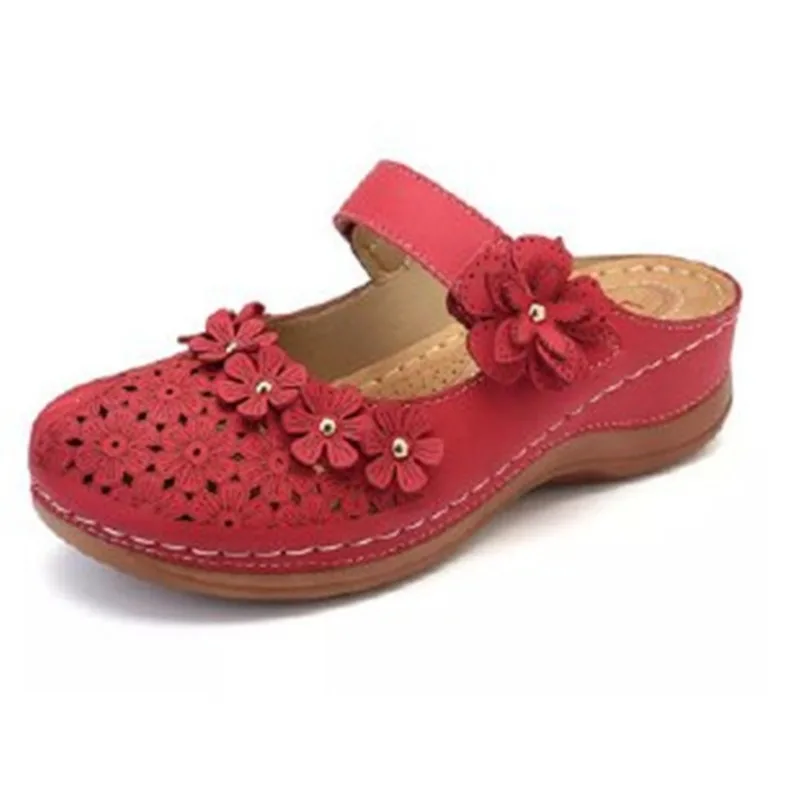 Summer new hollow flat women's slippers casual fashion large size beach women's shoes thick sole women's shoes simple