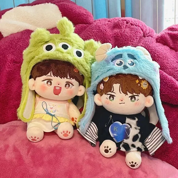 

The Same Three-Eyed Boy, StrawBerry Bear, Plush Hat 20cm Cotton Doll Star Doll Headwear Hat Ornaments Accessories