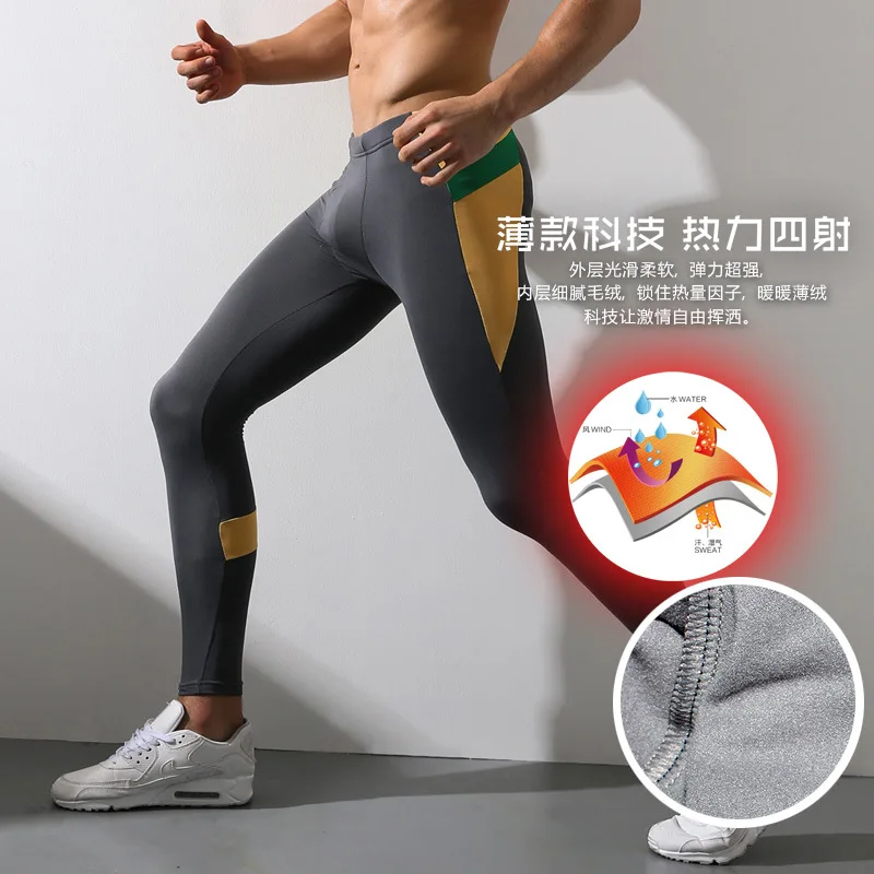 

Winter Warm Leggings Men Compression Pants Running Tights Gym Fitness Leggins & Long Johns Sports Wear Trousers