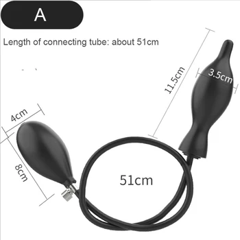 Inflatable Anal Plug Dildo Vibrator Expandable Pump Vagina Dilator Max 12cm Adult Sex Toys Men Women Huge Anus Balls Butt Beads 5