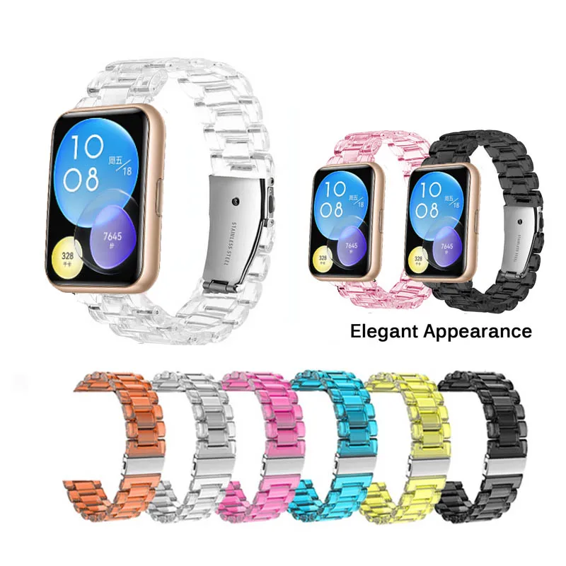 Elegant Transparent Resin Watch Band Strap with Connector