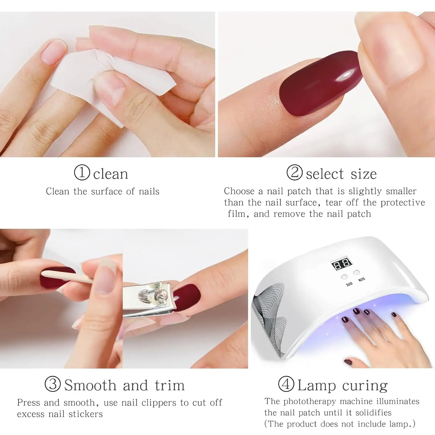 20Tips French Semi Cured Gel Nail Strips Patch Slider Solid Color Nail Gel UV Stickers Long Lasting Full Manicure Decoration DIY