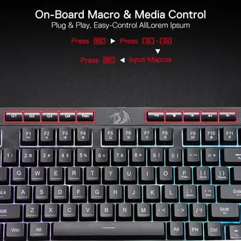 Redragon K515 Shiva RGB Membrane Gaming 98 Keys Mechanical Detachable Wrist Rest Smooth Linear Switch Keyboard 4