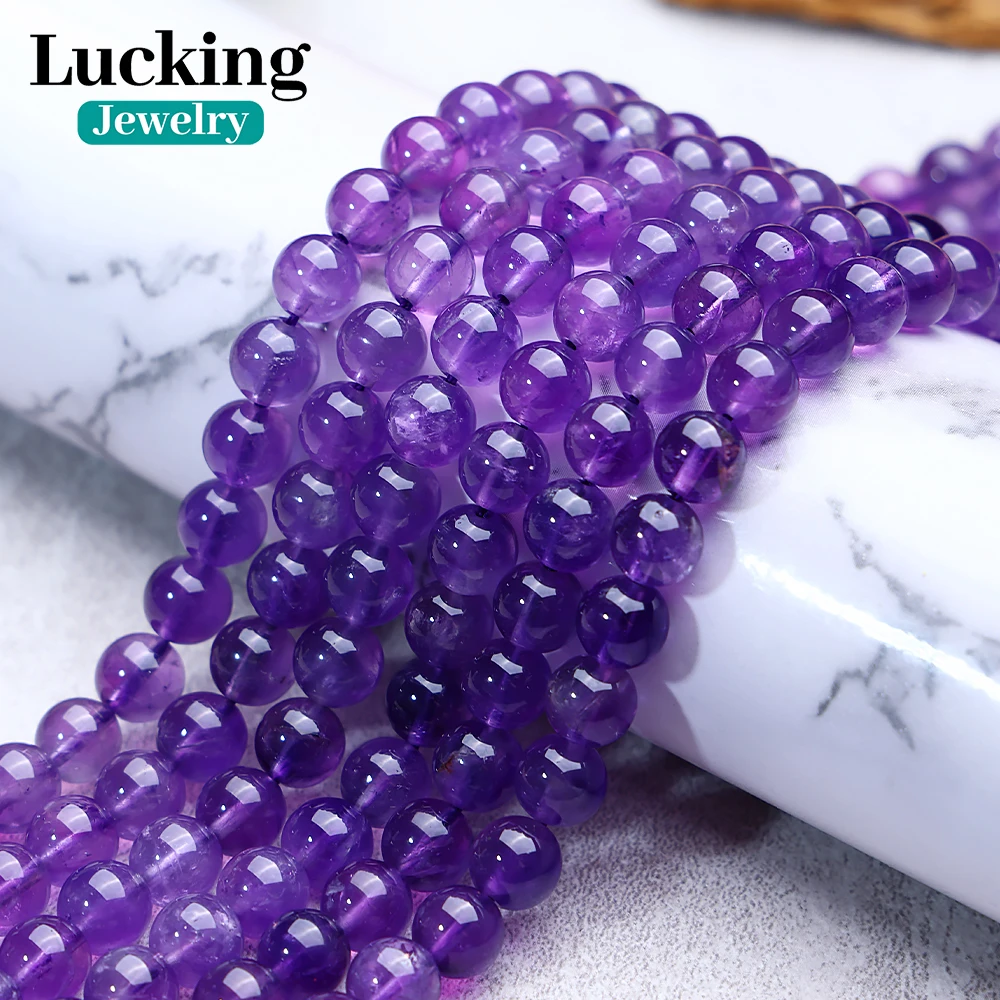 A+ Genuine Light Amethyst Purple Crystal Beads 4-12mm Loose Quartz Beads For Jewelry Making DIY Bracelets Necklace 6
