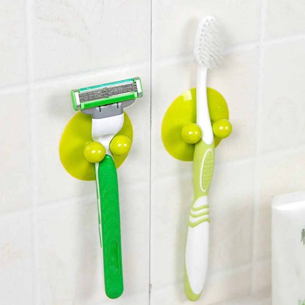 

2pcs Vacuum Suction Cups Without Scratches Hooks Can Hang Toothbrush Razor Sunglasses Data Line Brush For Kitchen Bathroom