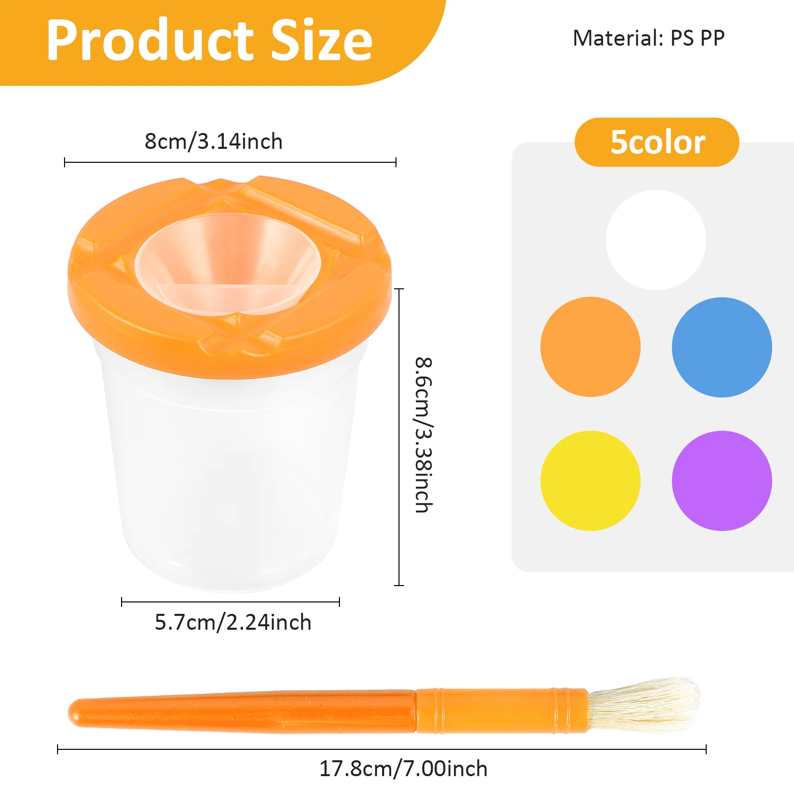 5/12 Stück Auslaufsichere Farbbecher für Kinder Kleine Plastik-Farbbehälter Farbtopf mit Deckel Pinselreiniger-Becher Kunst- und Bastelbedarf – Detail 2