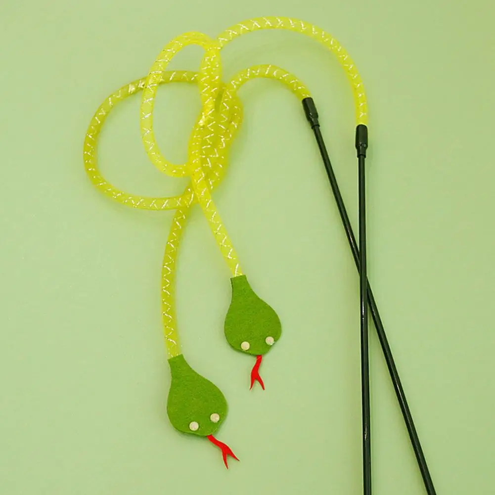 

Soft Cat Toy Realistic Snake Design Teasing Stick Bite-resistant Cat Toy for Boredom Relief Endless Fun Cat Toy with Built-in