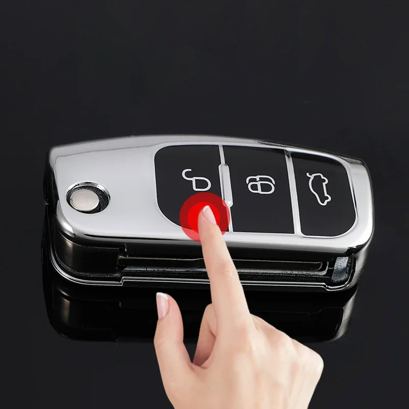 Key Case Car TPU Folding Key Cover Bag Shell Keychain Protector for Ford Focus 2 MK2 Fiesta Mondeo Galaxy Falcon Territory Ecosport