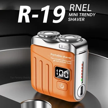 Electric Smart Shaver Digital Display Mini Dual Blade Rechargeable Shaver Household Car Shaver Powerful Men's Gift Shaver 1