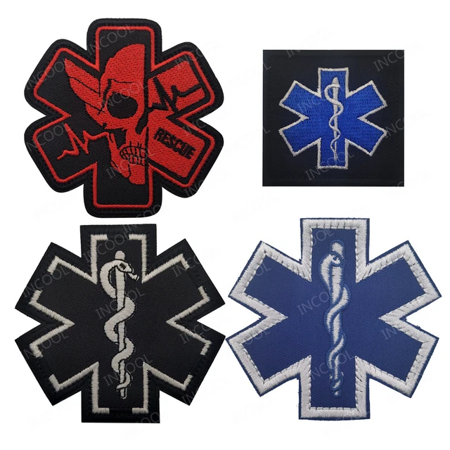 MEDIC Skull Tactical Military Patches PARAMEDIC Decorative Reflective  Medical EMT MED bags Embroidery Badges