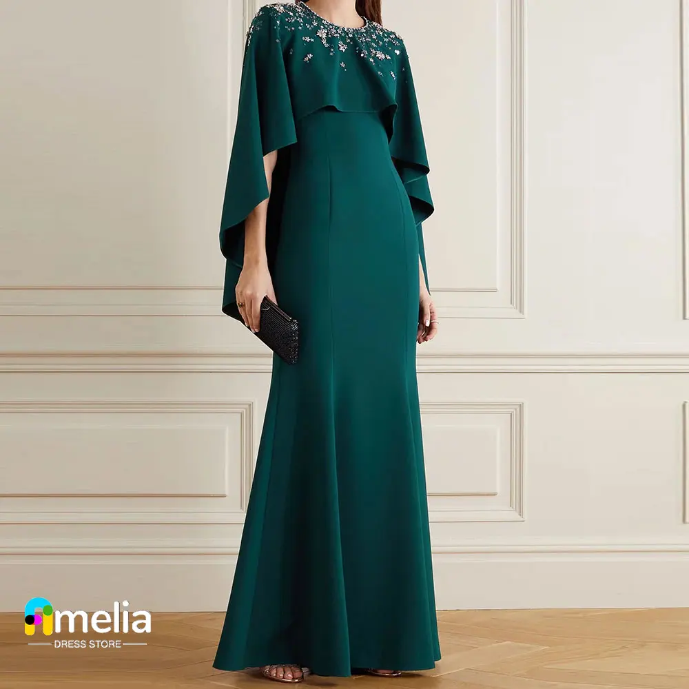 

Amelia High O-Neck Prom Dress Long Sleeves With Floor Length Evening Dress Women Wedding Party Formal Gowns Arabia