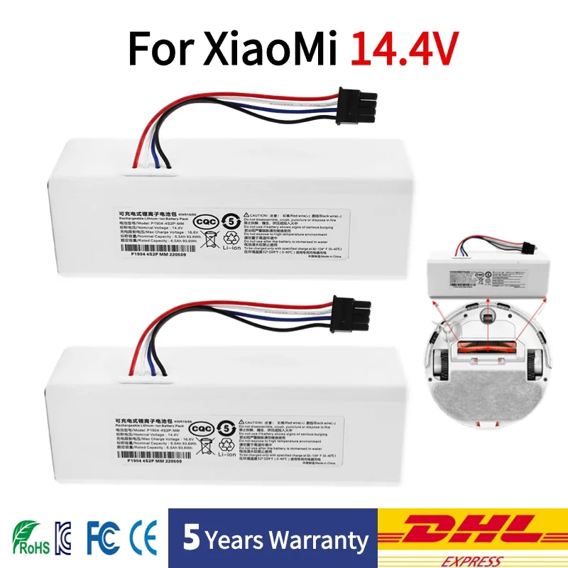 

Replacement Lithium Battery For Xiaomi Robot Battery 1C P1904-4S1P-MM Mijia Mi STYTJ01ZHM Vacuum Cleaner Sweeping Mopping Robot